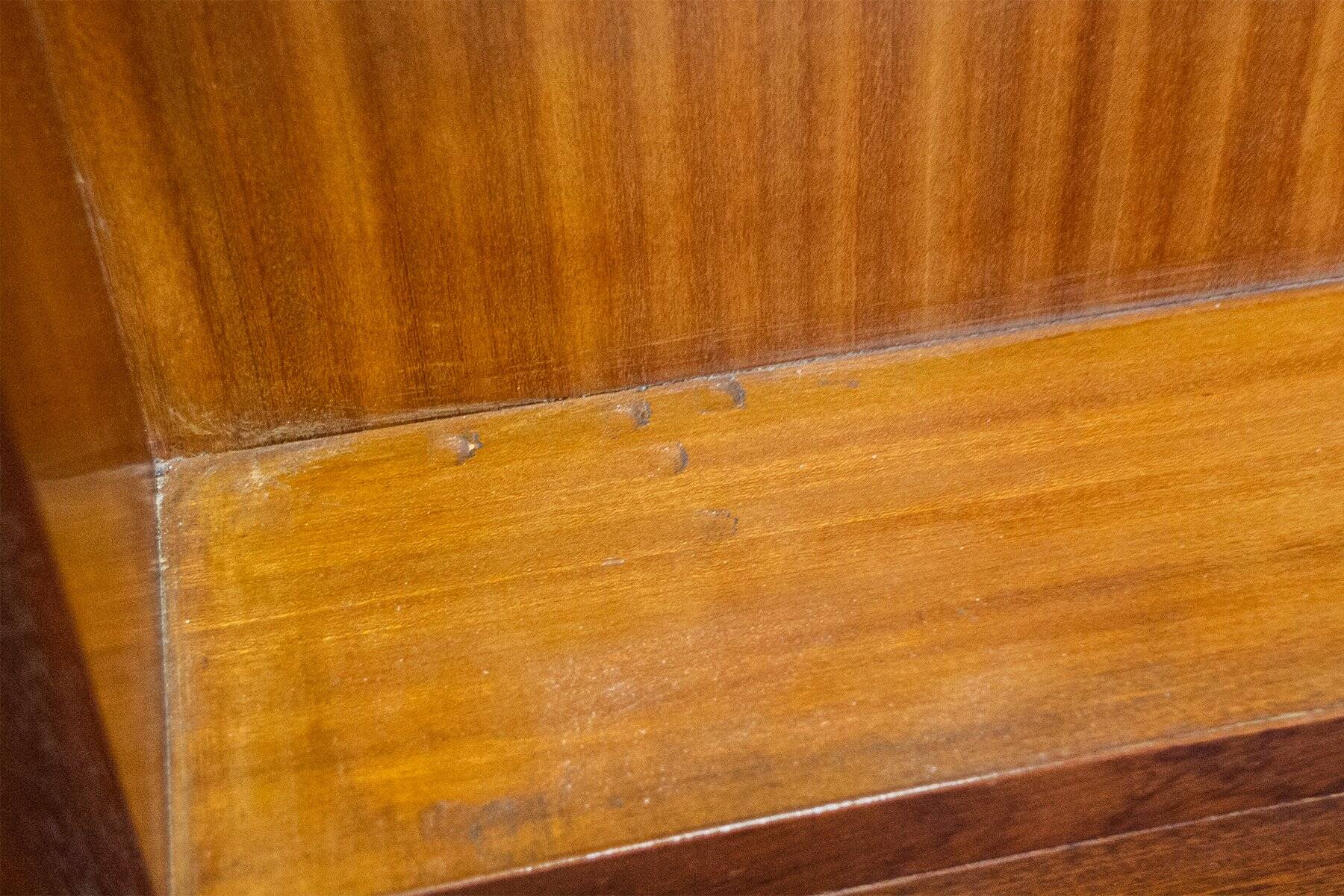 Specchio da ingresso vintage in teak, Italia, anni '50