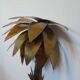 70's brutalist palm tree wall light in brass