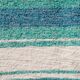 Handwoven recycled cotton rug - Turquoise and white