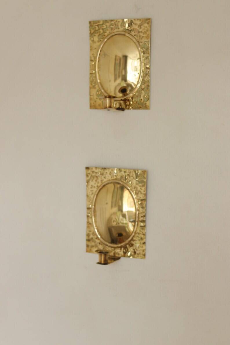 Pair of Swedish Brass Wall Sconces