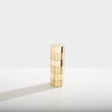 Gabriella Crespi small brushed and polished brass box signed circa 1970.