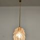 Vintage pendant lamp in molded glass and brass