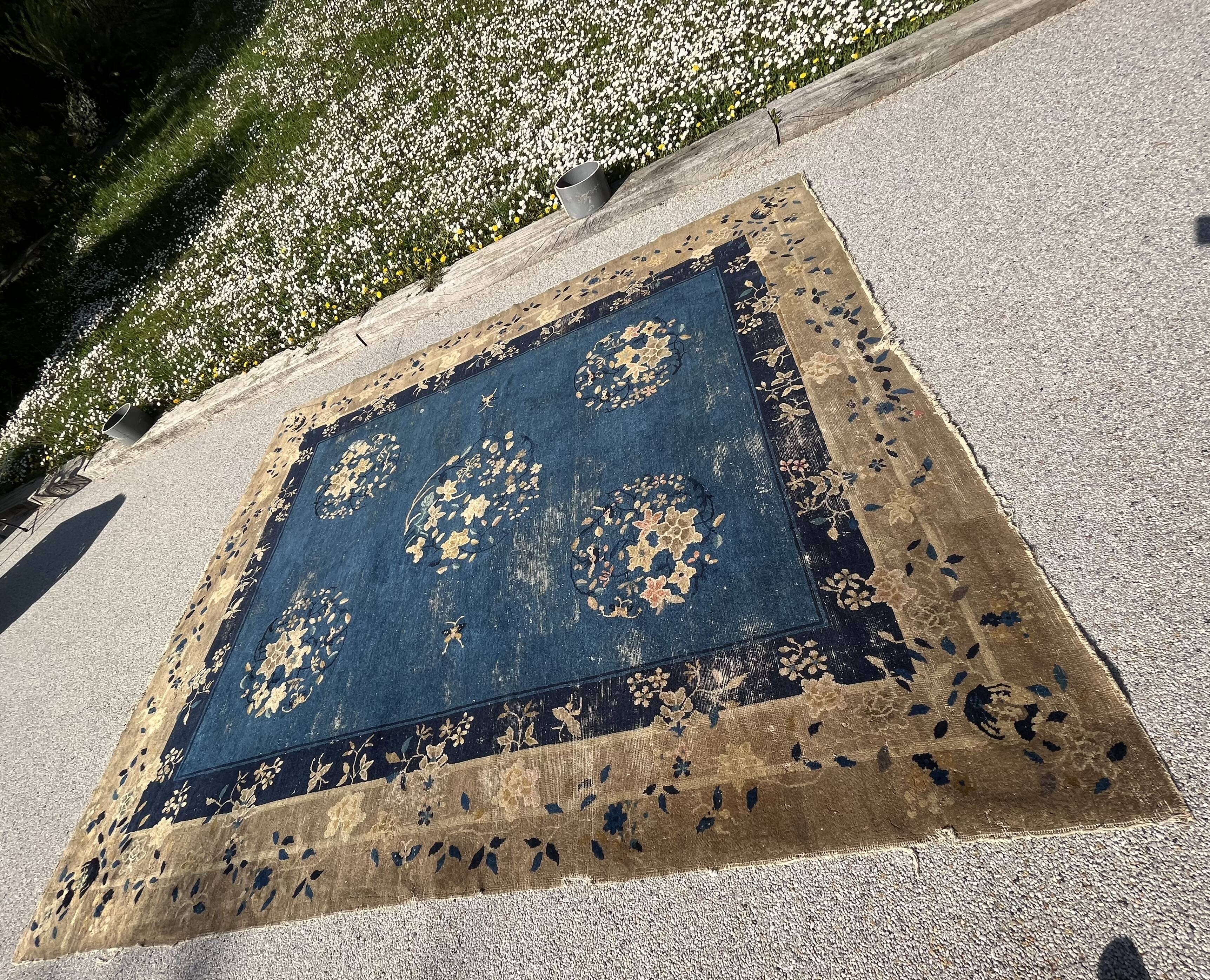 Chinese Art Deco rug from Beijing circa 1900
