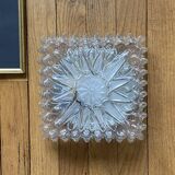 Vintage wall light in antique glass, square ceiling light 23 cm.