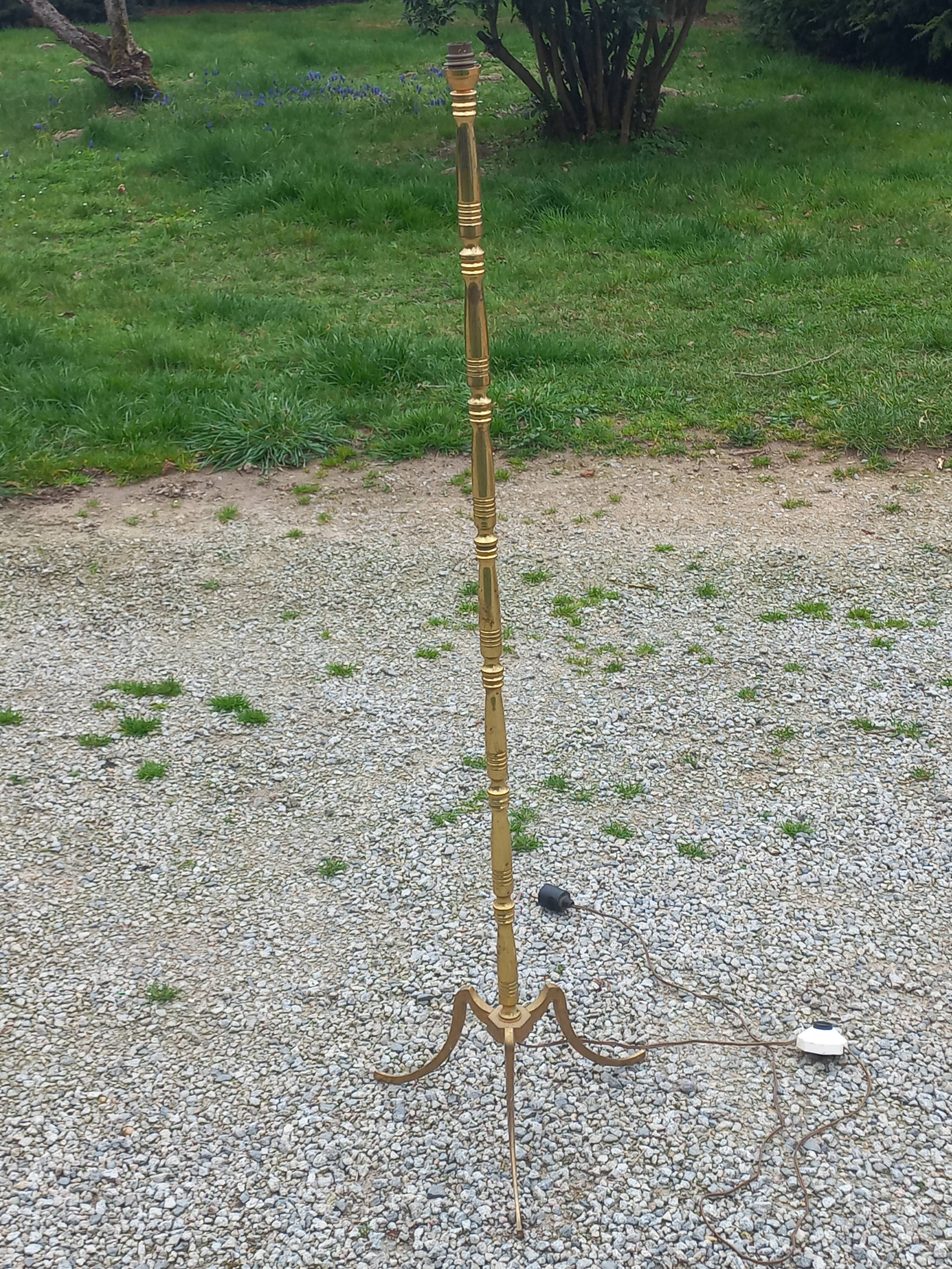 50s floor lamp in gilded brass