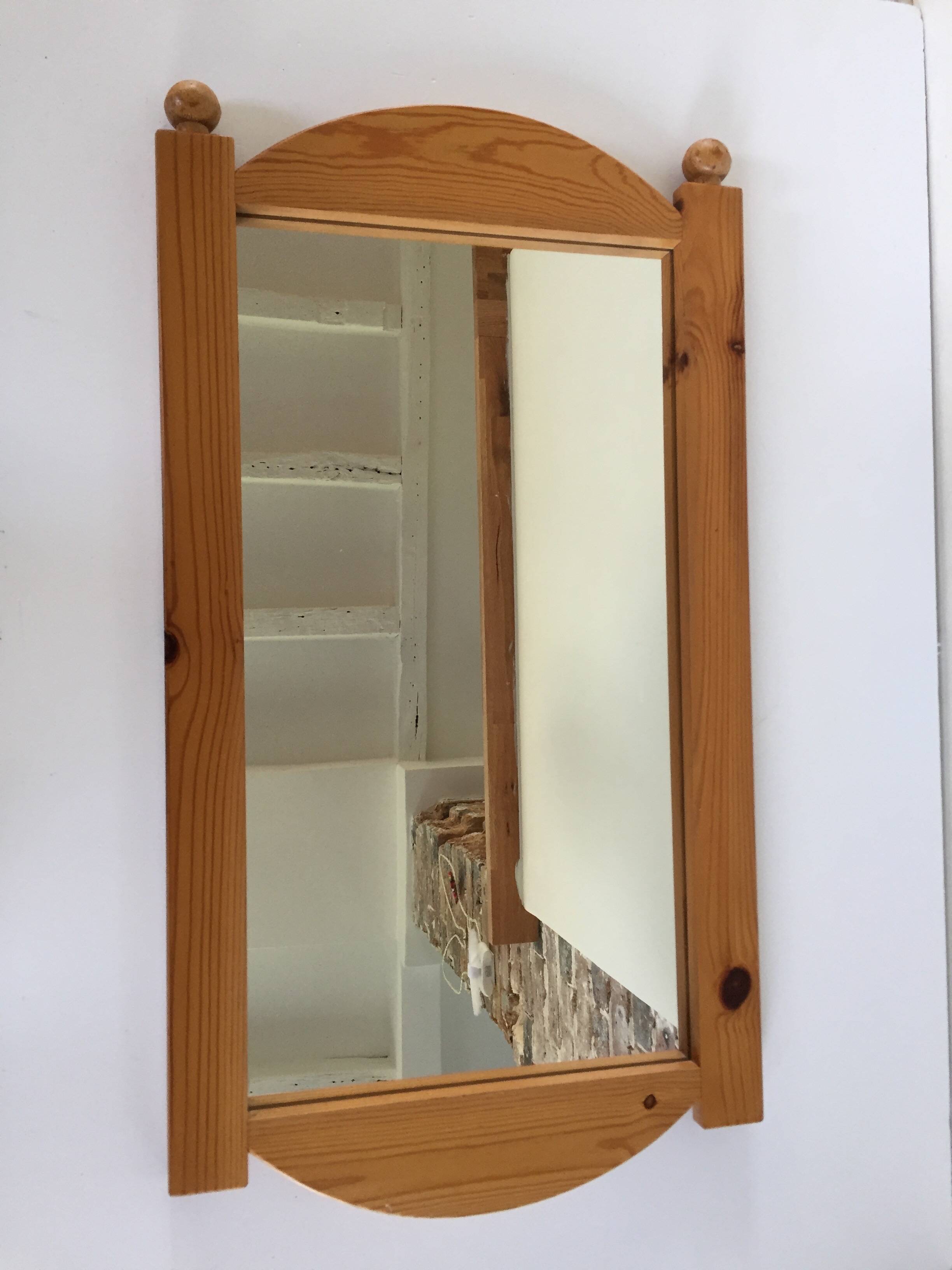 Grand miroir années 70/80 bois massif