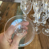 Set of nine cut crystal water glasses