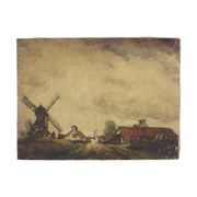Charming Farmhouse Landscape Painting, Signed Wittouck, 60x80 cm