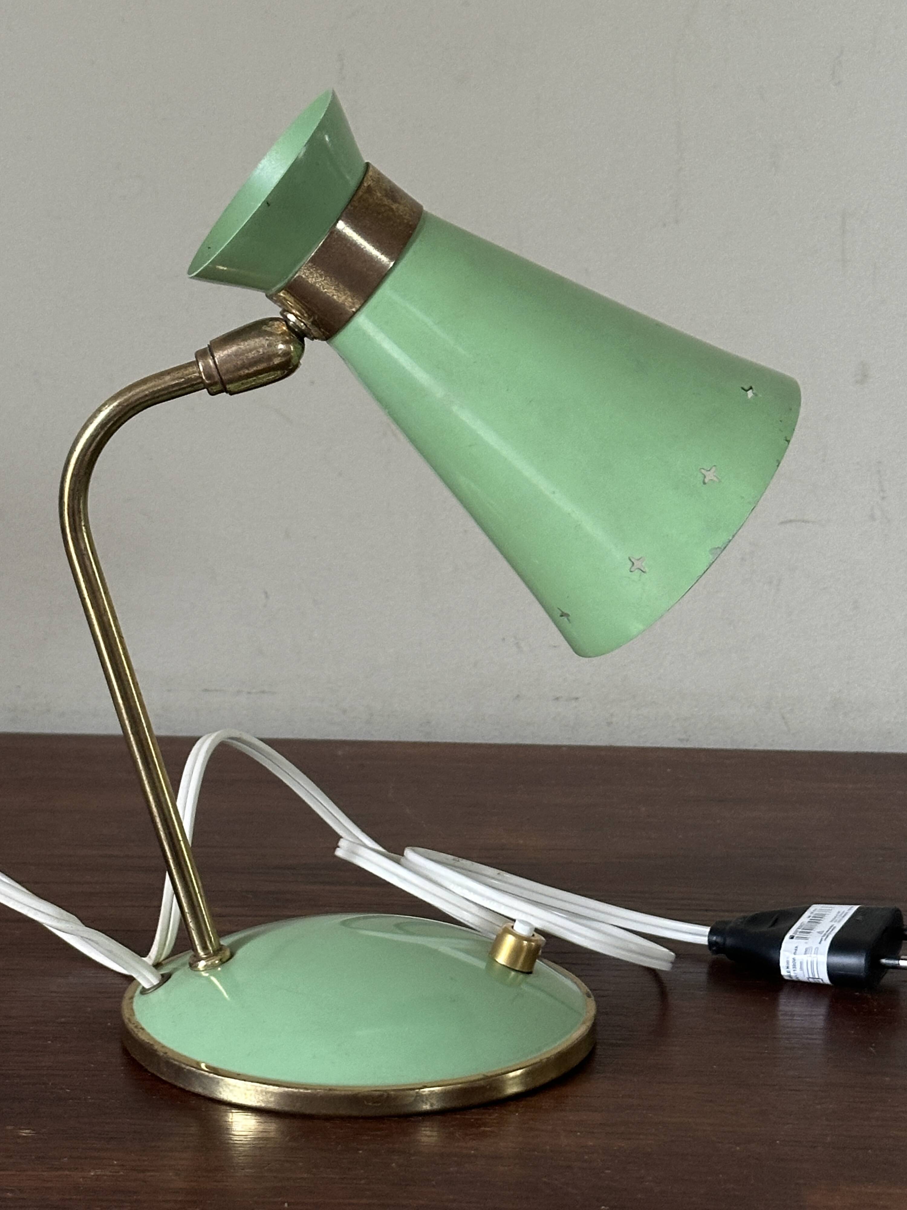 Lampe cocotte diabolo verte design années 60