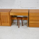 Maison Regain: modular office set. Pine. France, circa 1975