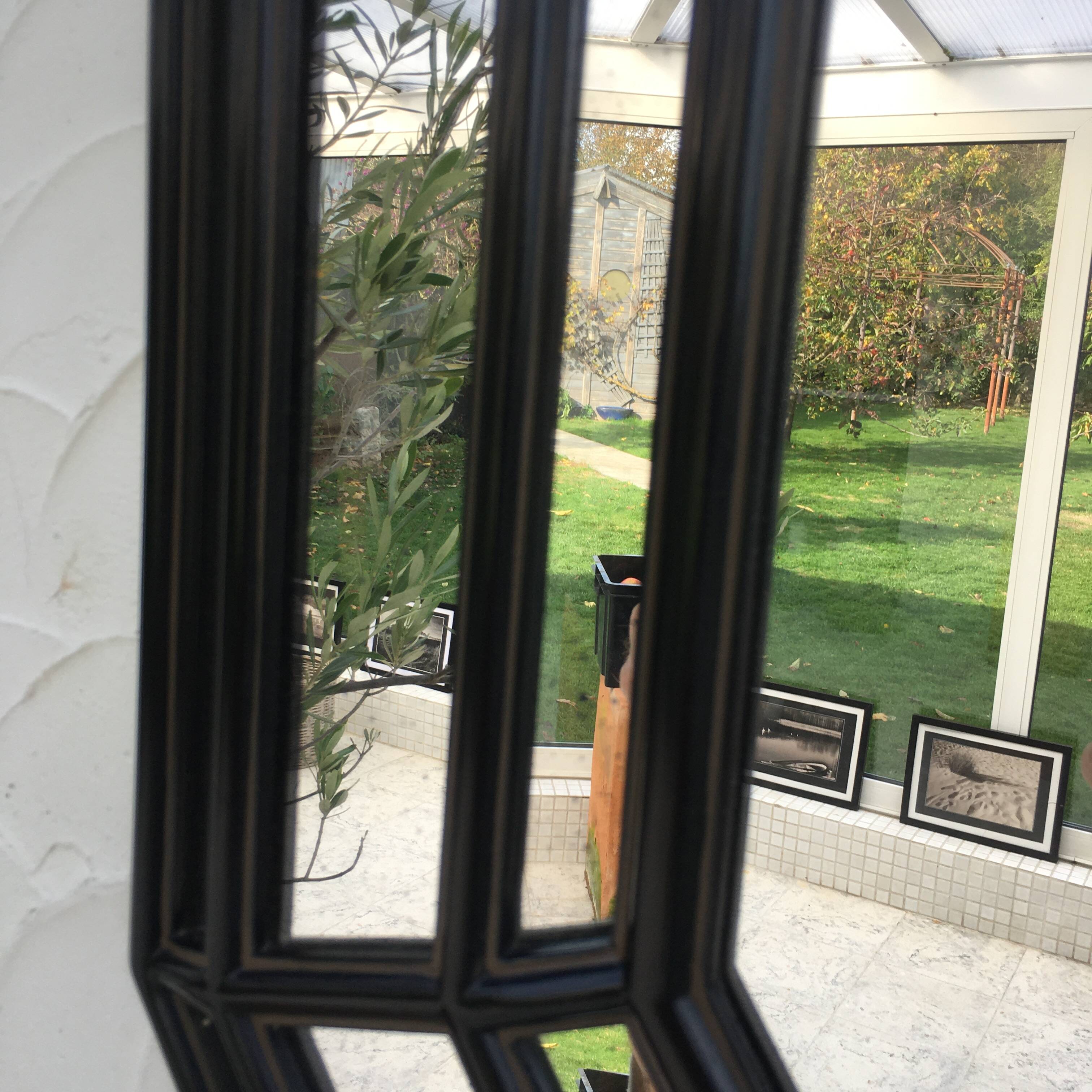 Octagonal mirror with glazing bars