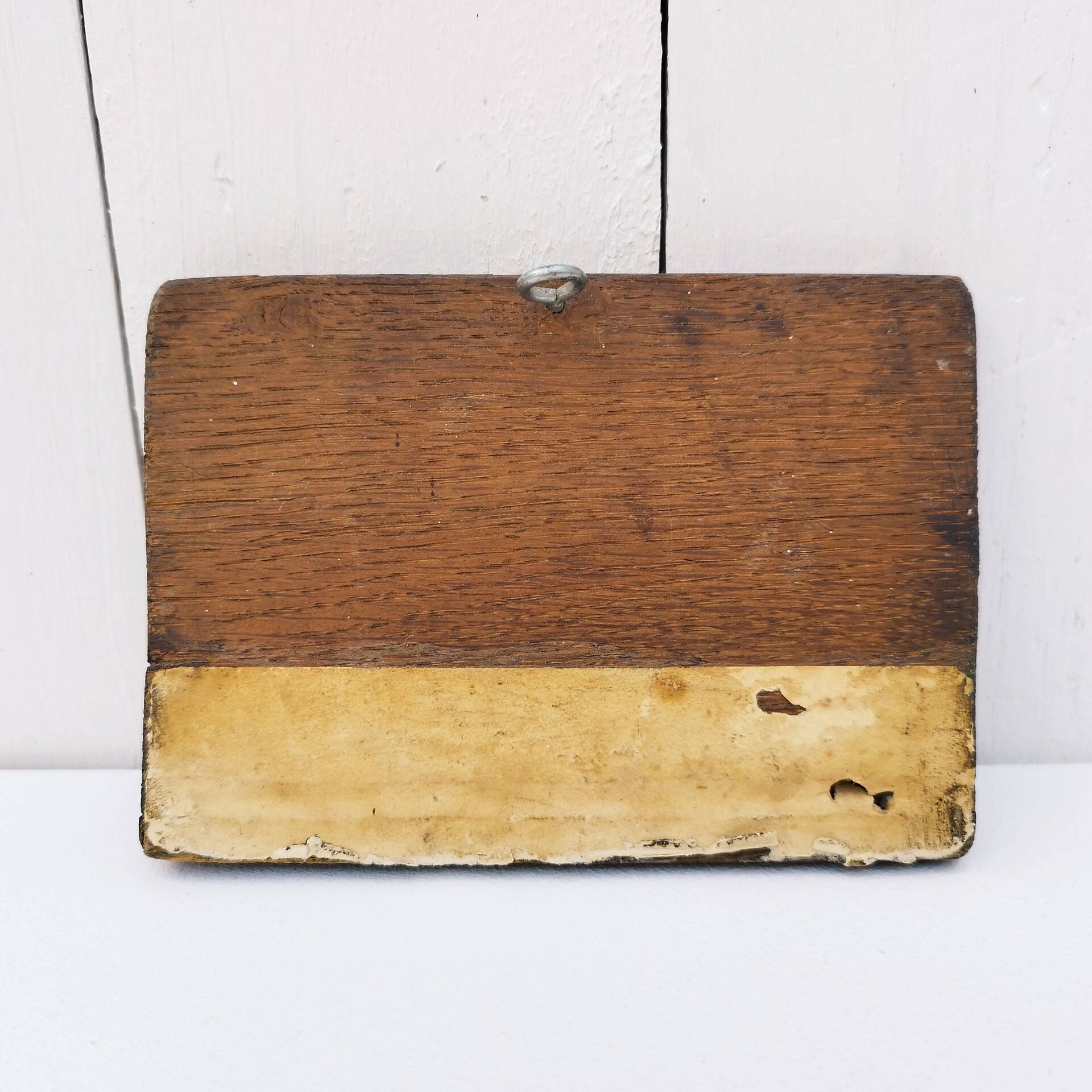 Still life painting on vintage wood