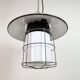 Industrial Grey Enamel Cage Pendant Lamp, 1960s