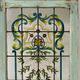 Art Deco window and transom in fir and painted glass, 20th century