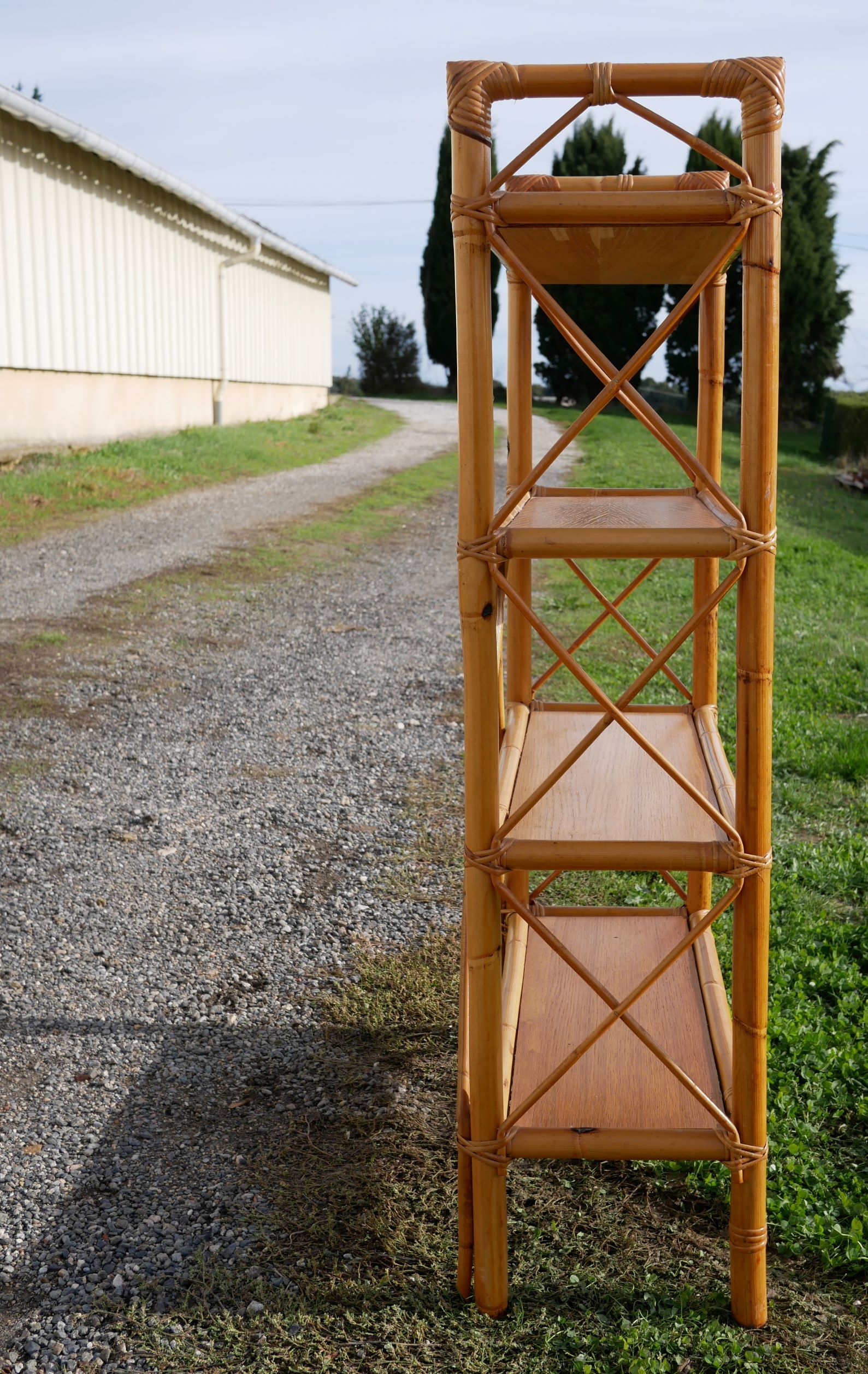 Vintage rattan shelf