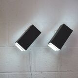 Pair of grey and white wall sconces by Preben Dahl for H. F. Belysning, 1960s