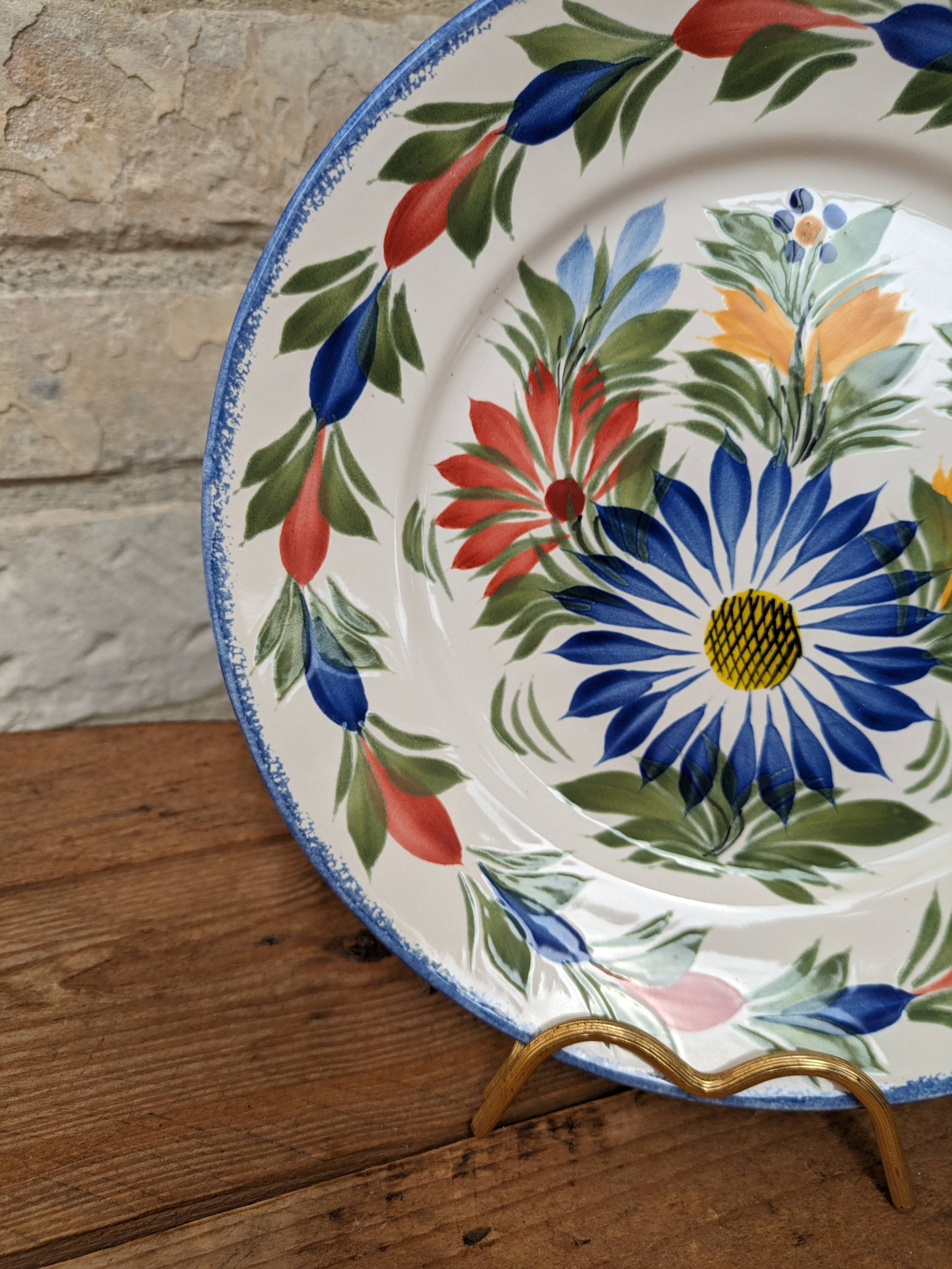 Old hand painted plate HB Locronan