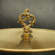 Louis XV style lamp from Lucien GAU - green lampshade with crackle effect metal.