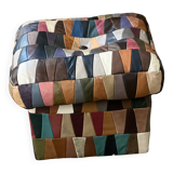 Pouf /coffre ou Ottoman « Arlequin » cuir  1970