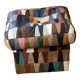 Pouf/chest or Ottoman “Harlequin” leather 1970