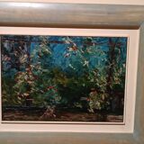 Huile sur toile titre "la pergola" signée années 1950/60 xxème siècle