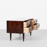 Midcentury Danish low chest of 2x2 drawers in rosewood by Hundevad 1960s