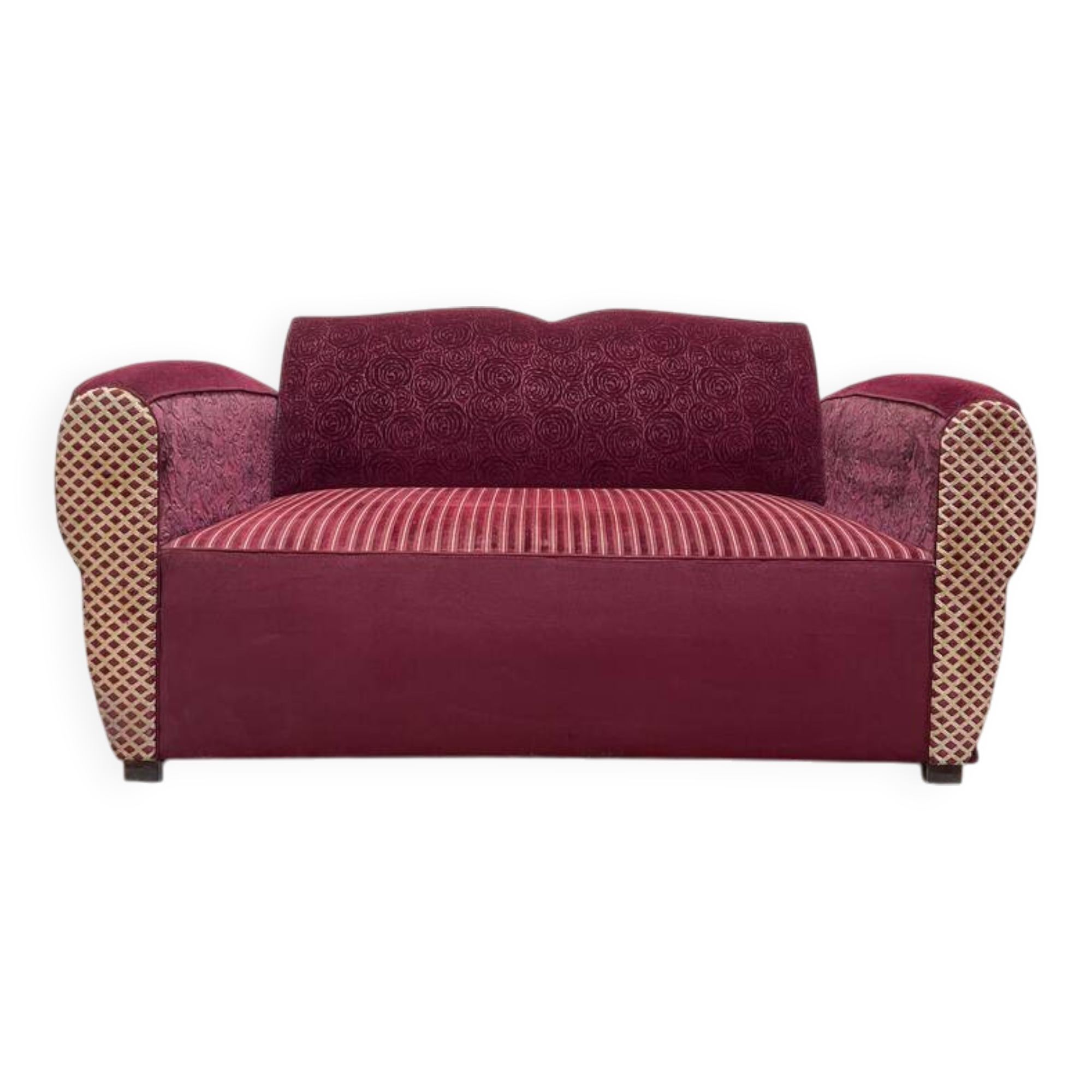 Art Deco club sofa that converts into a bed