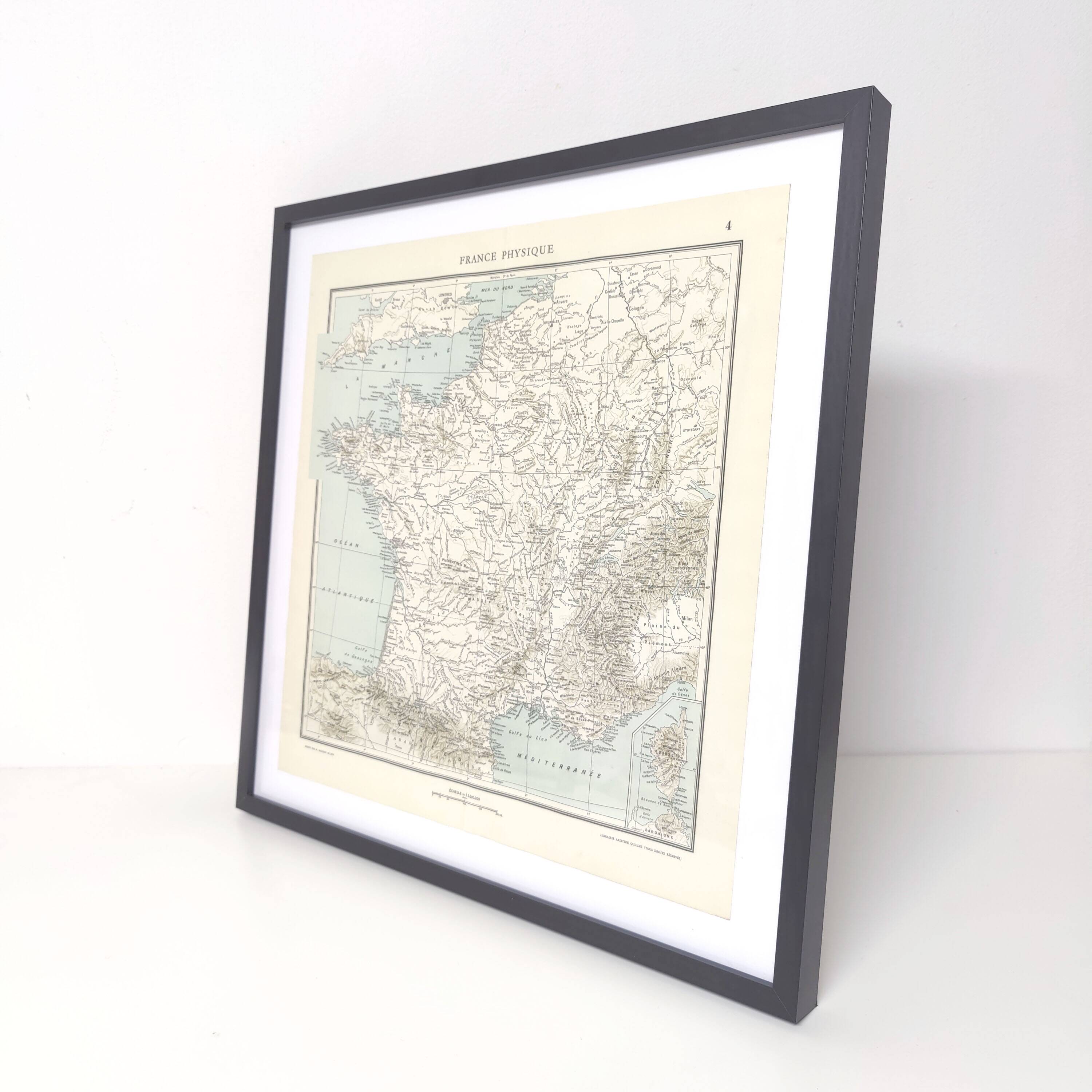 Vintage map of France from 1950