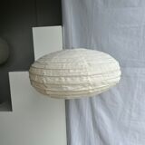 Suspension in rattan and natural japanese linen lantern shape h70 d50