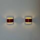 Curved Wall Lamps In Red And White By Peter Celsing For Falkenbergs Belysning, Sweden 1960S