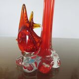 Soliflore murano "poisson" orange années 70