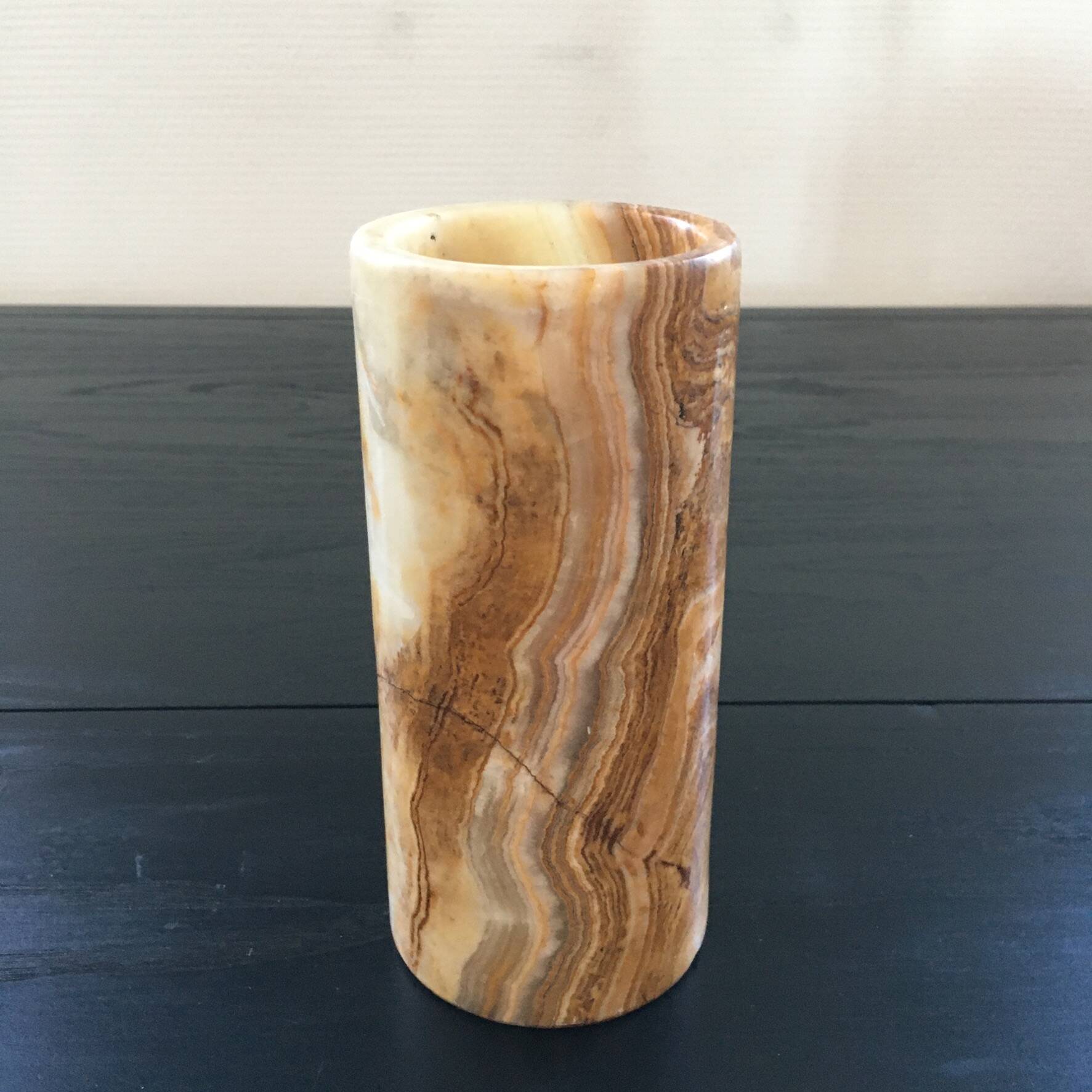 Onyx scroll vase