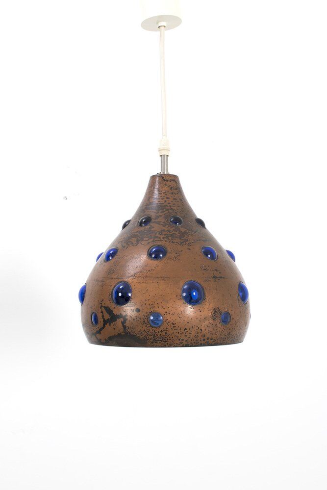 Lampe suspendue vintage couleur or