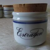 8 spice jars. porcelain of auteuil