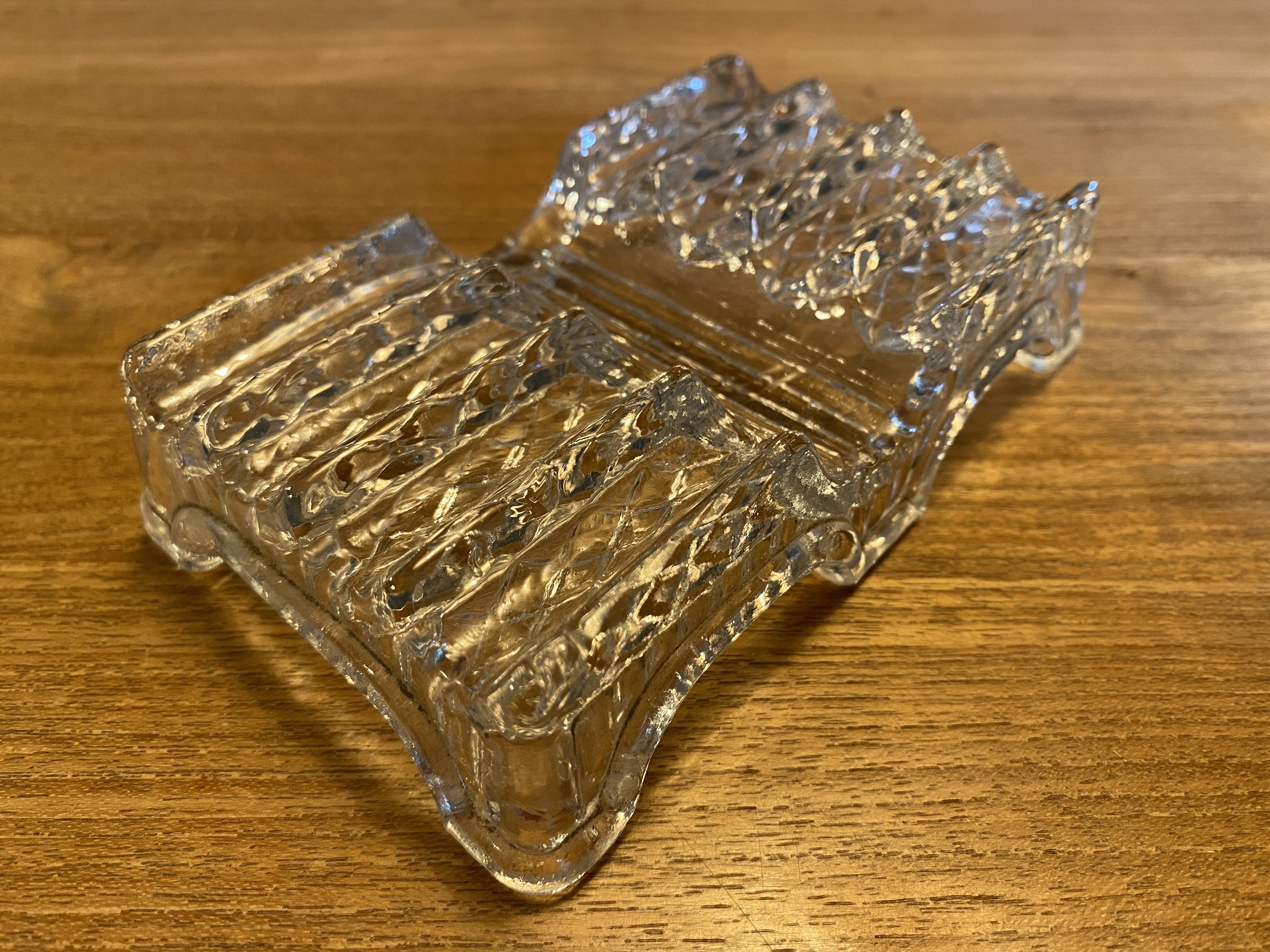 glass feather holder