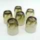 6 gobelets en verre torsadé fumé - Luminarc Arcoroc France - vintage 70