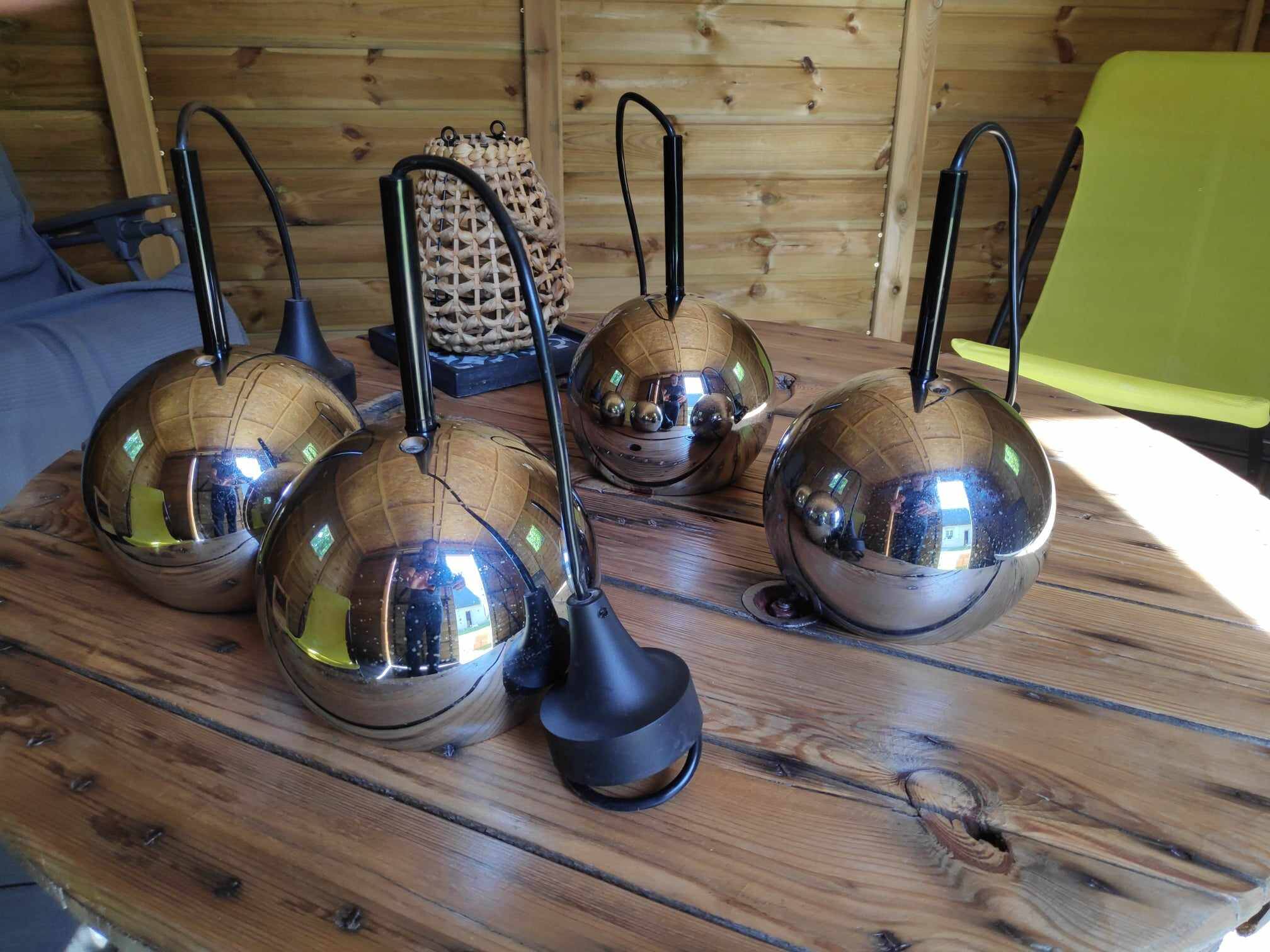 Set of 4 real STAFF pendant lights from the 70s