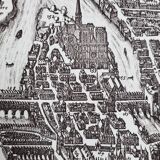 Vintage reproduction, Lutetia Parisiorum Urbis, 1618, after Sebastian Munster, 105 x 73 cm