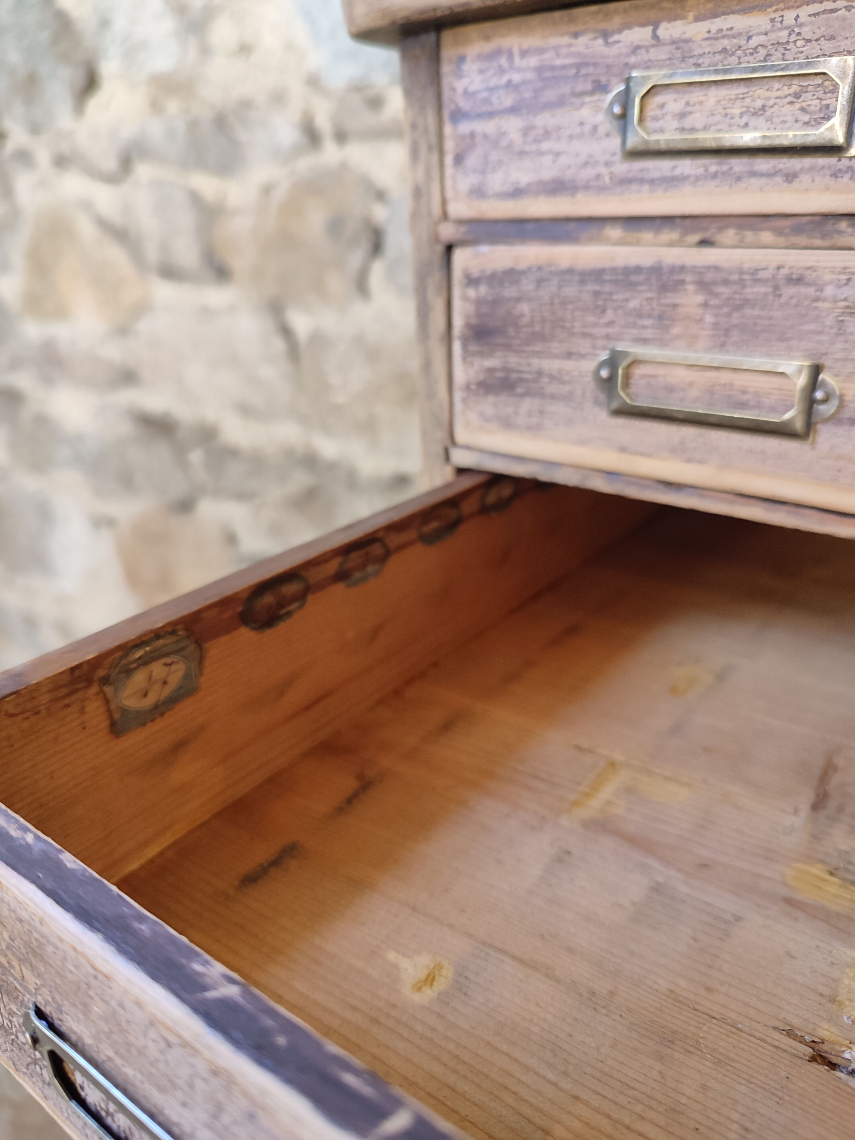 Antique loom furniture watchmaker's layette