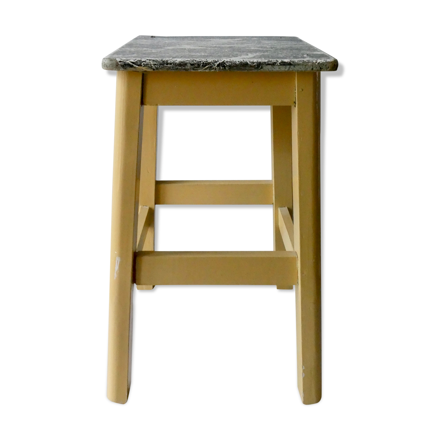 Tabouret des années 50 en bois dans sa couleur d'origine