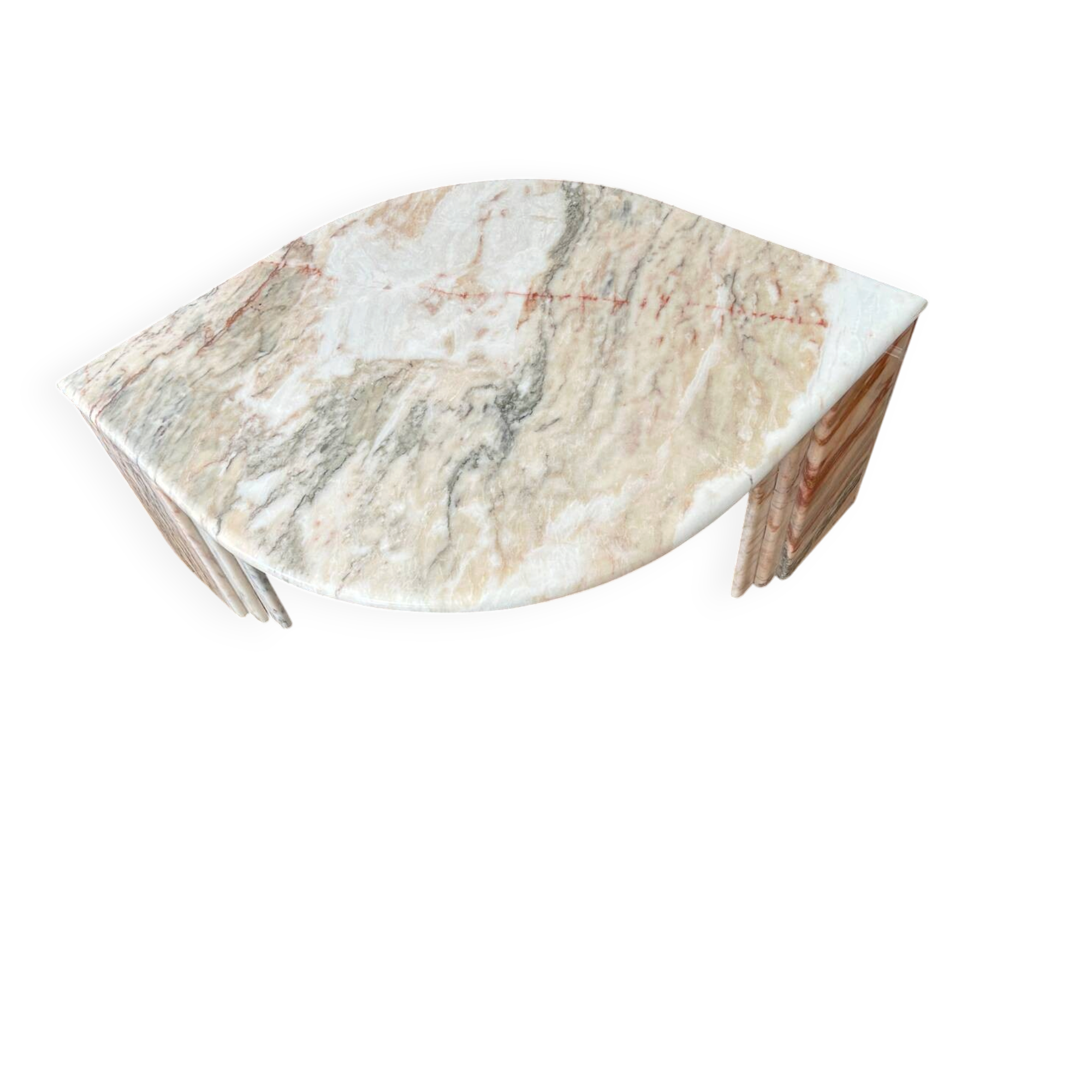 Table basse en marbre design goutte d’eau année 70