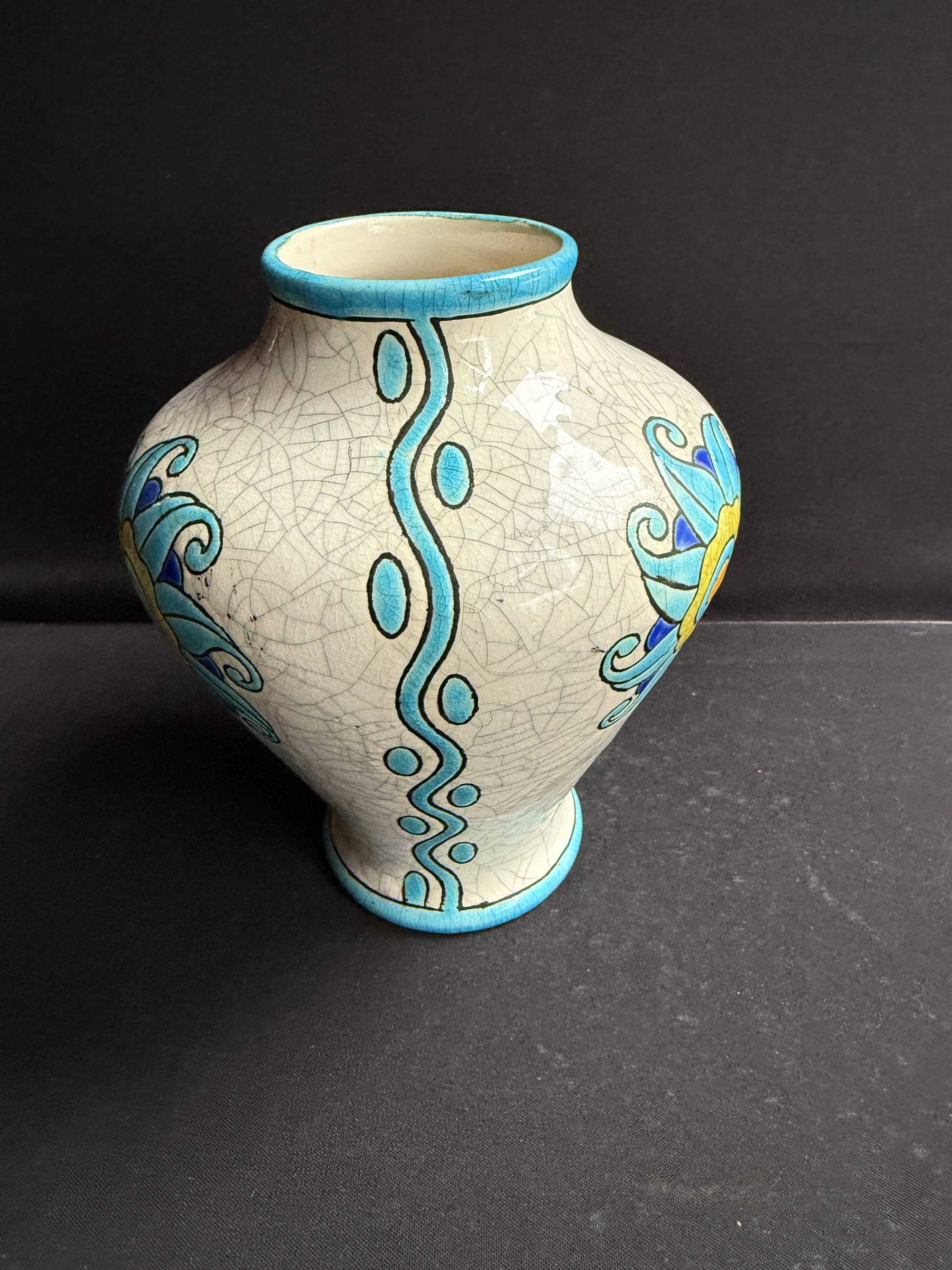 Art Deco earthenware vase – Boch La Louvière – Charles Catteau (1880-1966)