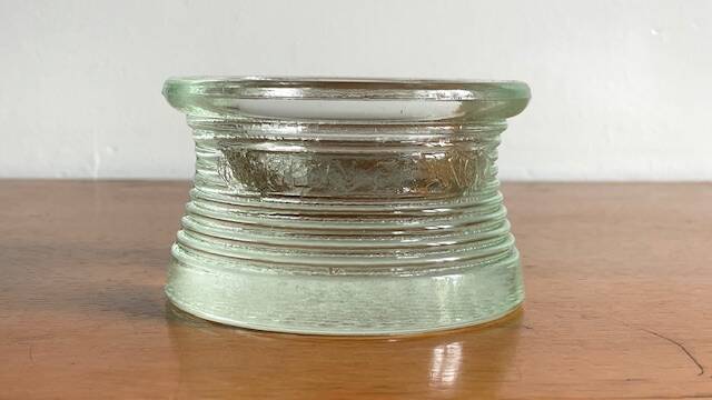 Vintage glass paperweight tray