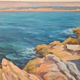 Les Calanques - Rochers à la Madrague (Marseille) - Oil on canvas signed