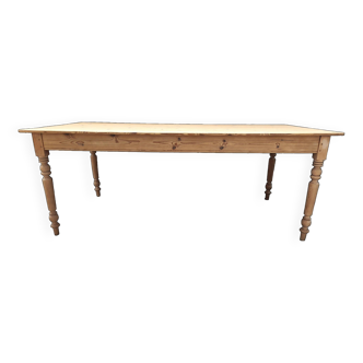 Old wide raw wood farm table