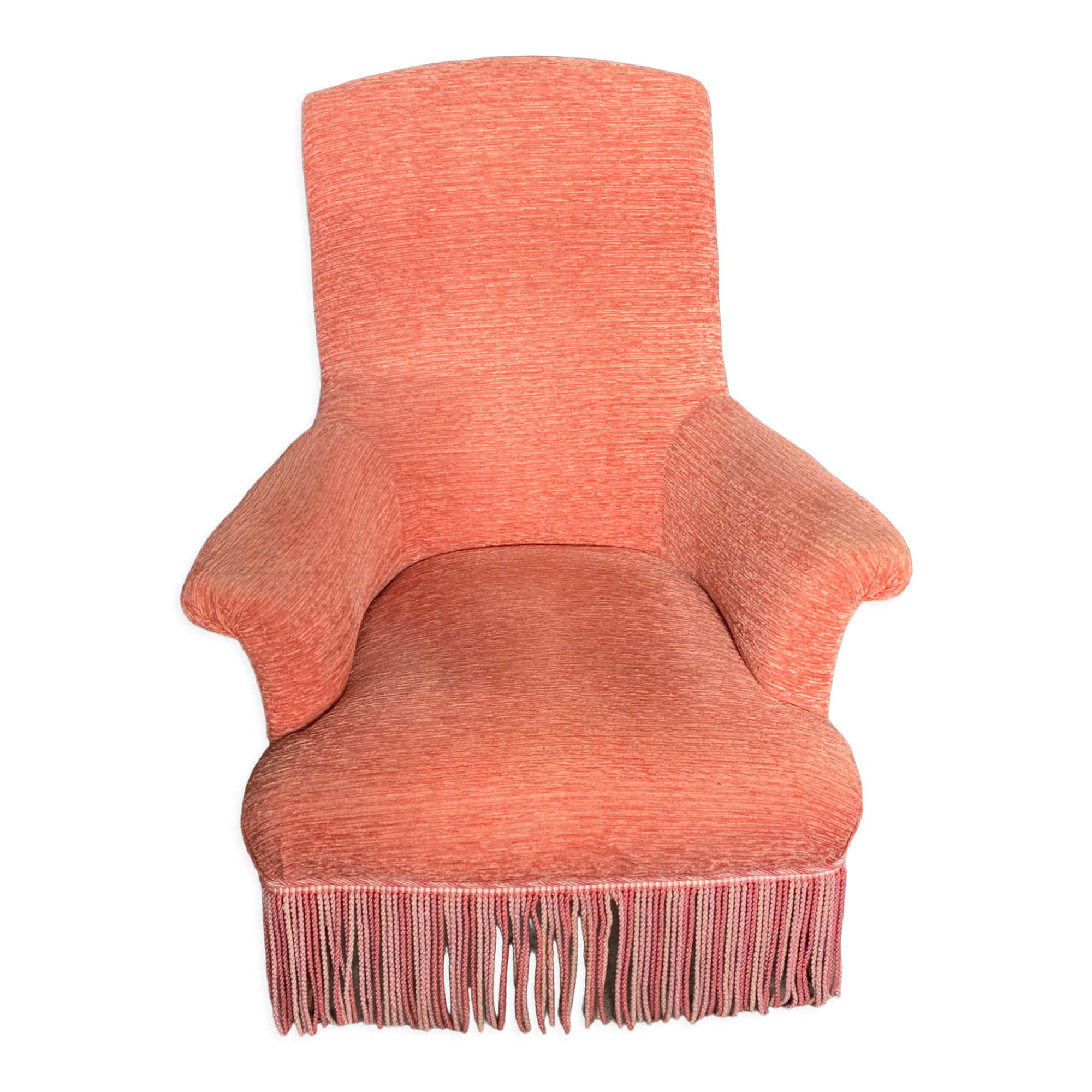Pink velvet armchair