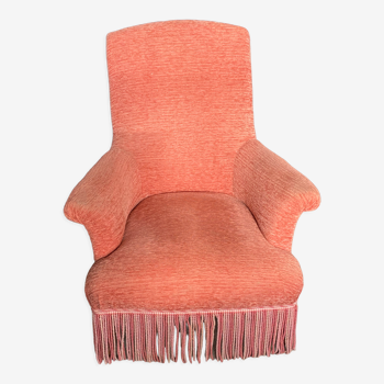 Fauteuil velours rose