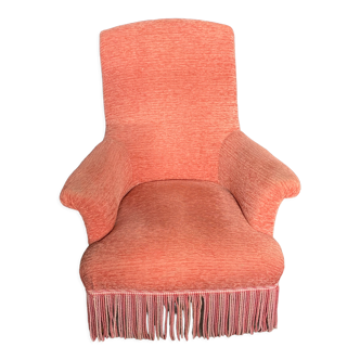 Pink velvet armchair