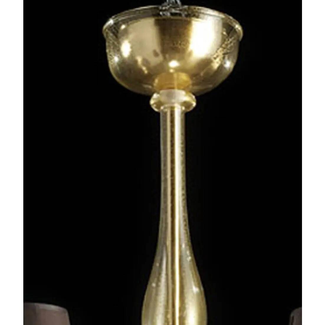 Modern Gold Murano Glass Chandelier in Contemporary Style