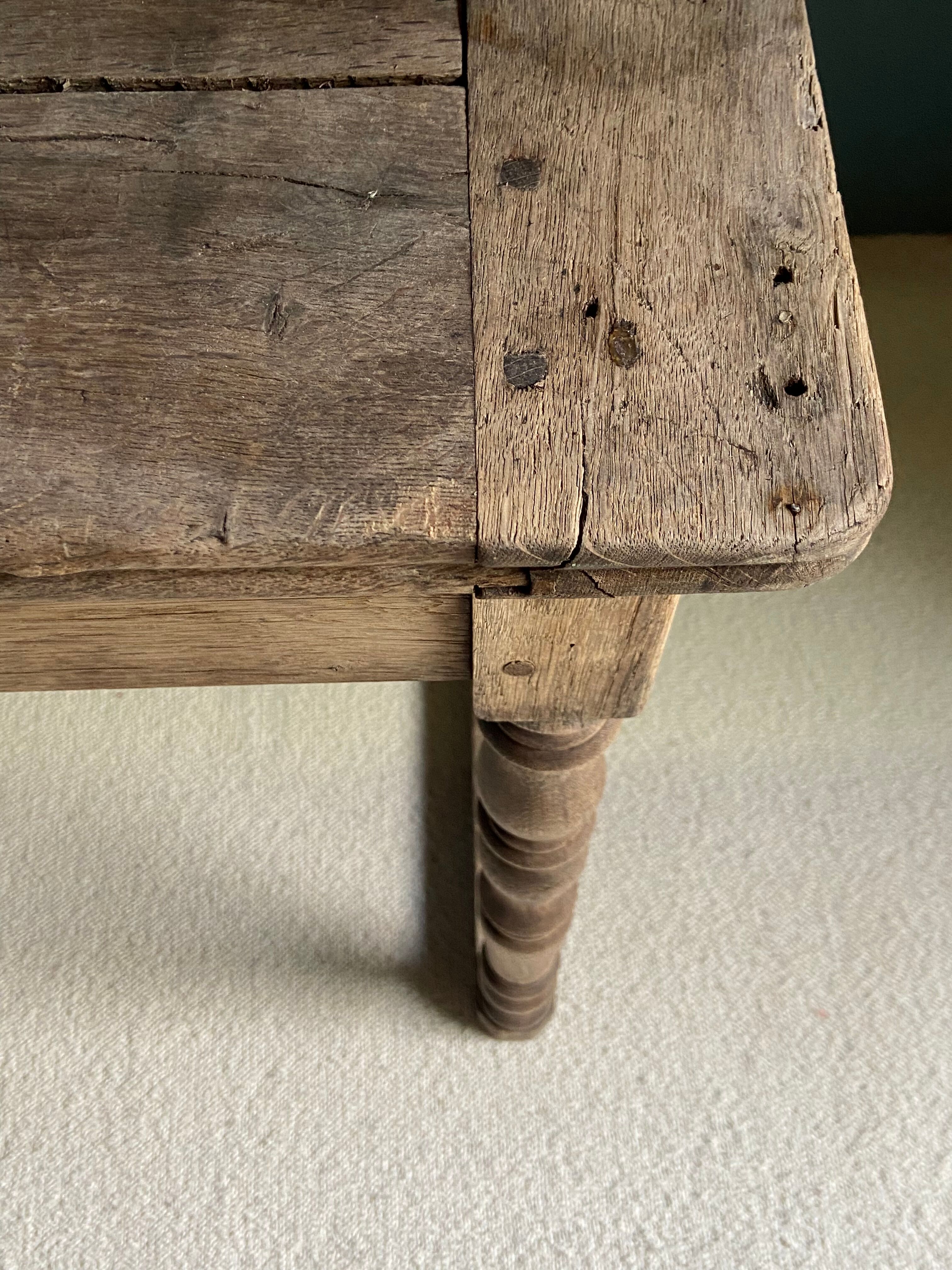 Oak console, 19th century draper table